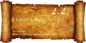 Lichtl Lehel névjegykártya